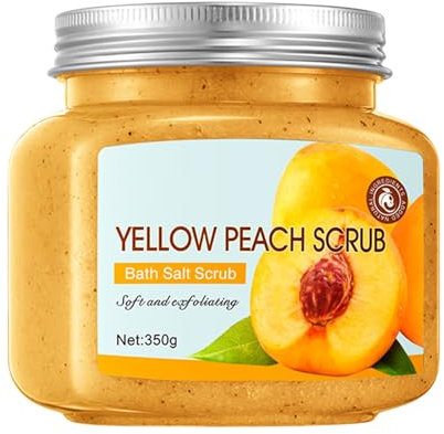 Körperpeeling Zum Peelen & Befeuchten Der Haut, Tiefenreinigendes Körperpeeling Für Männer & Frauen, Langanhaltendes Feuchtigkeitsspendendes Sanftes Peeling Körpersalzpeeling (Yellow, 350g)
