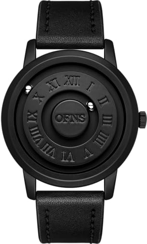 OFNS Unisex Fashion Watch Creative Magnetic Levitation Ball Dial Quartz Watch with Roman Numerals Water-Resistant Couple Watches Gifts for Men/Women