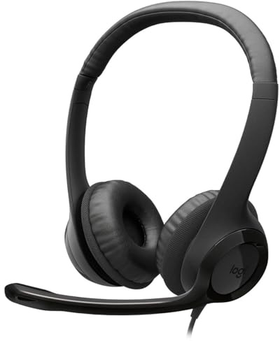 Logitech H390 Wired Headphones with Mic, USB Headset with Microphone for PC, Noise Cancelling Microphone