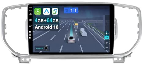 KEC [4+64G] Android 16 Car Stereo Radio for KIA Sportage KX5 2016-2018-IPS 9 Inch 2 Din Head Unit with Carplay | Android Auto | Mirror Link | GPS Navigation Navi | Bluetooth | Camera