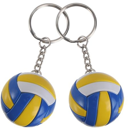 NUOBESTY Volleyball Schlüsselanhänger 2Er Set Sportlicher Taschenanhänger Und Schlüsseldekoration Für Auto Alltag Und Geschenk Mini Volleyball Anhänger in Assorted Color