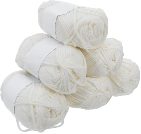 HOMSFOU 6 Knäuel Milchbaumwollgarn Strickgarnknäuel Weich Mitteldick Babygarn zum Häkeln Amigurumi Schals Decken Pullover Selbstgemacht Anfänger Familien