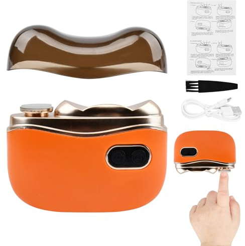 Electric Nail Clippers,Trimming Polishing 2 in 1 Automatic Nail Trimmer for Toenails Fingernail,Rechargeable 2 Speed Nails Cutter for Adults Elderly,with LED Light and Chip Storage Box(Orange)