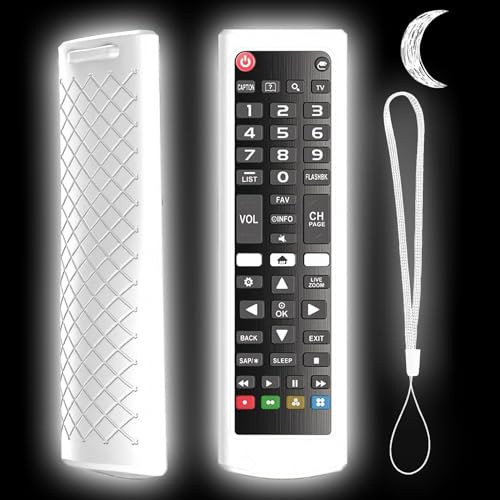 Case for LG TV Remotes, Remote Cover for LG Smart TV Remote Control AKB75095307 AKB75375604 AKB74915305, Replacement Silicone Skin Sleeve Glow in The Dark-Glowing White