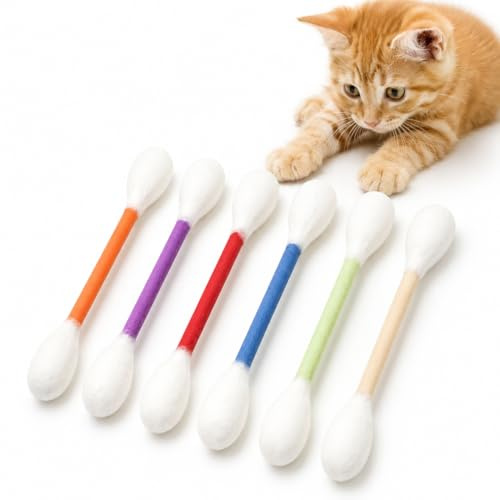 ARYIMYDP 6 Pezzi Giocattolo per Gatti con Erba Gatta, Cotton Fioc da Masticare per Pulizia dei Denti, Gioco Interattivo in Feltro per Gatti da Interno e Cuccioli Anti Noia