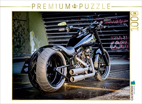 CALVENDO Puzzle Harley-Davidson Custom Softail Slim S 300 1000 Teile Puzzle quer | Lege-Größe cm Foto-Puzzle für glückliche Stunden