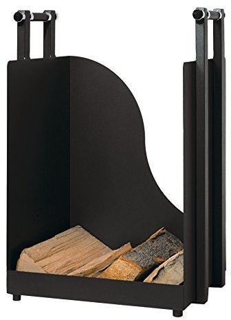 MS Beschläge® Holzkorb Holzwiege aus Metall schwarz beschichtet mit Rollen