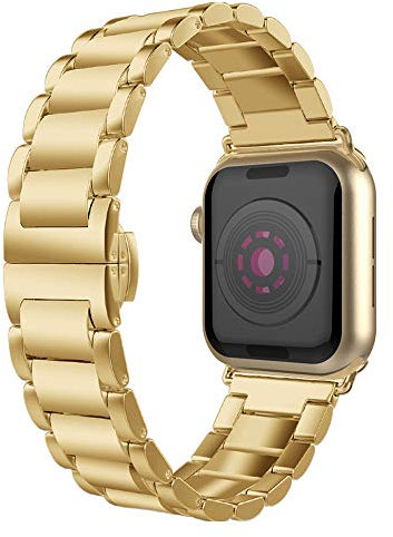 Apple Watch Band, Umtele super sottile fascia in acciaio inossidabile Cinturino in metallo con chiusura a farfalla per Apple Watch serie 1, serie 2
