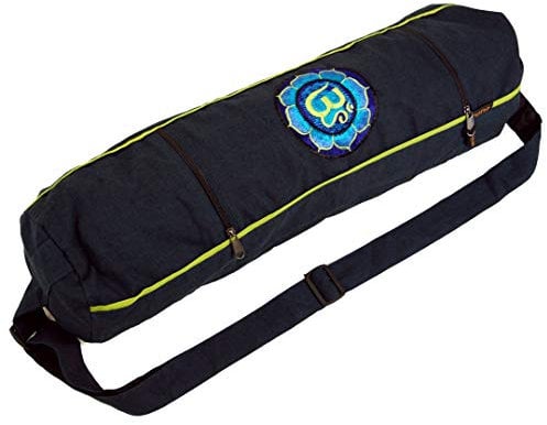 GURU SHOP Yogamatten-Tasche Om - Dark Petrol, Unisex - Erwachsene, Baumwolle, 65x15x15 cm