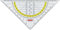 3 Stück Brunnen 1049754 Geometrie-Dreieck / Geodreieck für Schule und Büro 16 cm, glasklar)