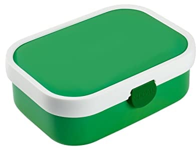 Mepal Brotdose Campus - Bento Box für Kinder - Brotdose mit Fächern & Gabel - Meal Prep Box mit Clip-Verschluss - BPA-frei & Spülmaschinenfest - 750 ml - Grün