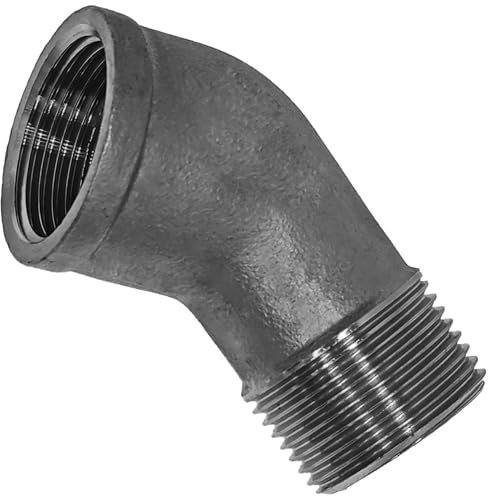Winkel 45 Grad mit Innen auf Außengewinde - 1 1/4 Zoll IG auf AG - Gewinde-Fitting aus Edelstahl(V4A)