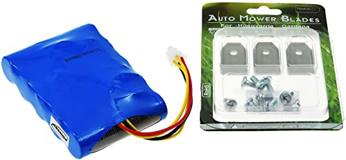 Batterie pour tondeuse robot Husqvarna Automower 310 (2015/2016/2017) avec 9 lames de rechange