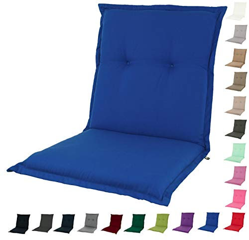 KOPU® Niedriglehner Auflage Prisma Duke Blue | Auflagen für Gartenstühle | Blau Garten Kissen 100 x 50 cm | 19 Einfache Farben | Robuster Schaumstoff für zusätzlichen Komfort
