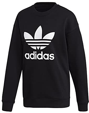 adidas Damen Trf Crew Pullover Sweater, Schwarz-weiss, 36 EU