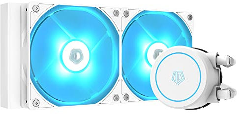 ID-COOLING AURAFLOW X 240 - Enfriador de agua para CPU de nieve, 12 V RGB AIO Cooler 240 mm, enfriador líquido de CPU de 2 x 120 mm, ventilador RGB, Intel 115X/1200/2066, AMD AM4/AM5
