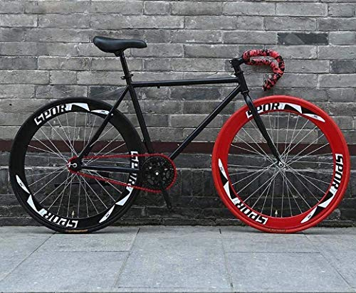 MU Vélo de Route, 26 Pouces Vélos, Dénudés Fixie Système de Freinage, Armature En Acier Haute Teneur En Carbone, Route de Vélos de Course, Pour Hommes Et Femmes Adultes,T