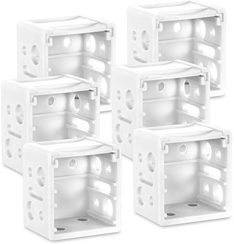6 Pieces Blind Brackets Low Profile Box Mounting Bracket for Window Blinds, White