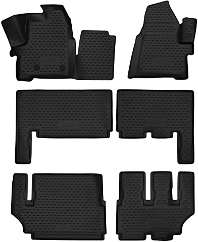 Walser XTR Gummi Fussmatten Auto für Ford Tourneo Custom Bus (F3), 8 Sitzer 2012 - Facelift 2017, 100% passgenaue Auto Fußmatten, robuste Universal Fußmatte Auto, Gummimatten Auto