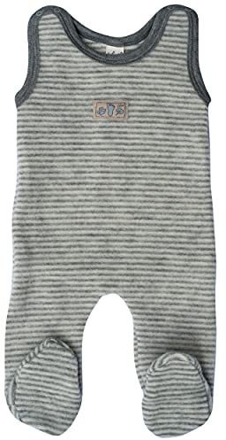 Lilano, Baby/Frühchen Strampler mit Fuß, 100% Wolle (kbT) (Grau Geringelt, 68)