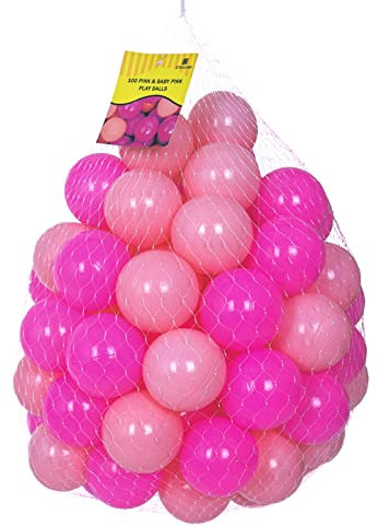 Straame Playballs, Soft Pit Balls for Kids, Small Colourful Plastic Balls, Crush Proof, Smooth Soft Surface, Toxic Free, Baby Approved Playball Set (Pink and Baby Pink, 100 Balls)
