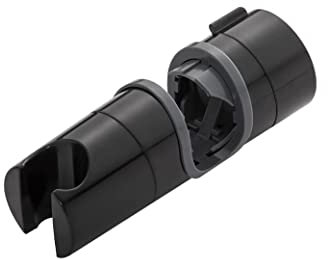 Black Matte Adjustable Shower Head for Slide Bar, Hand Shower Bracket Universal 20-25MM Head Guide Bracket Holder 360 Degree Rotation for Sprayers