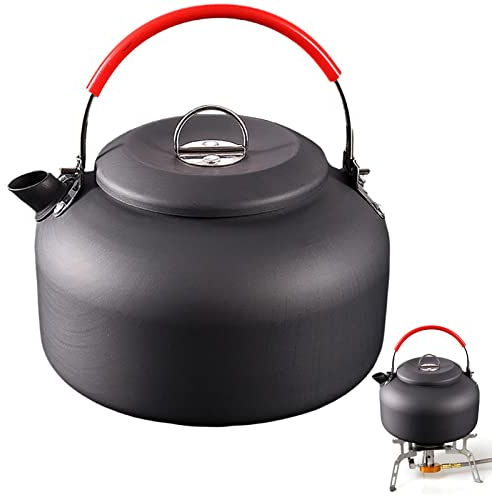 Blue Fish Bollitore da Campeggio a Riscaldamento rapido - Teiera per caffè in Lega di Alluminio da 0,8 l / 1,4 l | Caffettiera Leggera, Ideale per l'uso all'aperto, 0,8 l/1,4 l