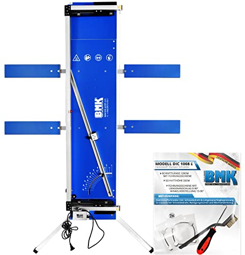 BMK Dämmstoffschneider Styroporschneider | Schnittlänge 129cm, Schnitthöhe 33cm | Thermosäge Heißer Draht für WDVS aus Styropor und Styrodur | Qualität Schneidegerät