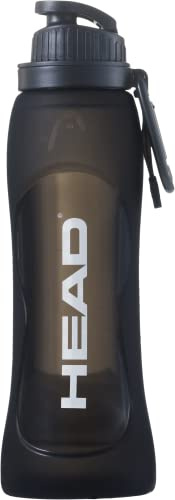 HEAD® Borraccia Pieghevole in Silicone 500 ml con Moschettone in Metallo, Nero