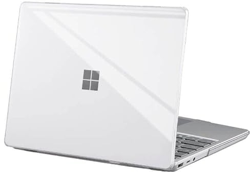 BlueSwan Case compatible with 12.4 inch Microsoft Surface Laptop Go 2 / Surface Laptop Go(Model 1943/2013), 2022/2020 Release, Smooth Shiny Plastic Hard Shell, Crystal Clear