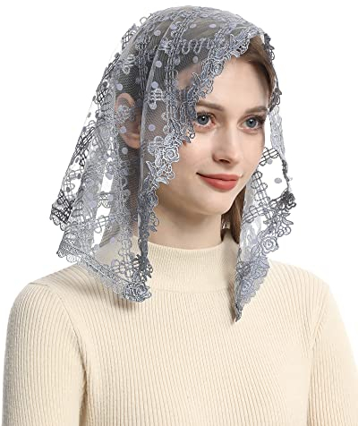 Mantveil Damen Cs001 Schleier, Grau/Blau, 137cm86cm