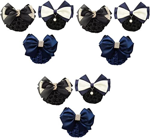 Haarnadeln Haarspangen for Frauen 9 Stück Haarspangen Mädchen Haarspangen Glitzer Haarspangen Haarspangen Brötchenabdeckung mit Schleife Haarnetze Serviceabdeckung Netz Netztasche Fliege Snood Haarnad