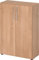 bümö Mehrzweckschrank 80cm breit, Aktenschrank o. Schuhschrank klein, Schrank mit Regal, Kommode in Nussbaum aus Holz, Vorratsschrank & Haushaltsschrank mit Metallgriffen