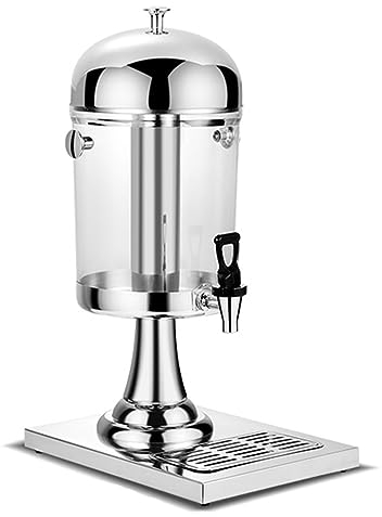 FURLOU Distributeur de jus, Distributeur de Boissons en Acier Inoxydable avec Robinet, Carafe à jus rétro, Grand récipient pour Boissons Froides, pour thé glacé, Limonade, réfrigérateur, Bar, fête 8L