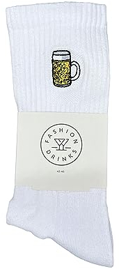Fashion Drinks Crew Socks Herren & Damen aus Bio Baumwolle im Masskrug Design (42-46)