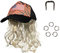 Basecap Herren Schnell-Trocknend Outdoor Sonnenblende Sonnencap Ohrringe Perücke mit Kindern Erwachsene passt auf Clip-Mütze mit blondem Cosplay Schnürbeutel Lustige Hüte SetDamen Sonnencap