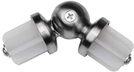 RENA Gardinenstange Eckverbinder aus Metall Verbinder für Gardinenstangen Vorhangstangen Winkelverbinder Gardinen Stahleffekt 25 mm