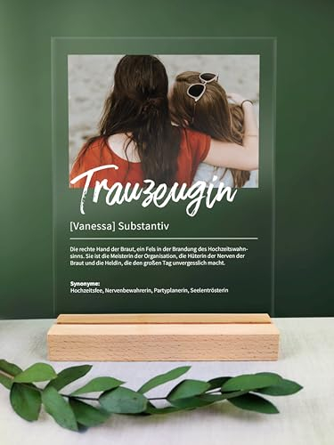 Trauzeugin Geschenk personalisiert - Acryl Foto Geschenk: Definition wie im Duden - Geschenk Trauzeugin, Trauzeugin Geschenk Geburtstag, Geschenk Trauzeugin Geburtstag, Geburtstagsgeschenk Trauzeugin