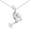 Materia Frosch Anhänger 925 Sterling Silber Halskette KA-56-K97-45cm
