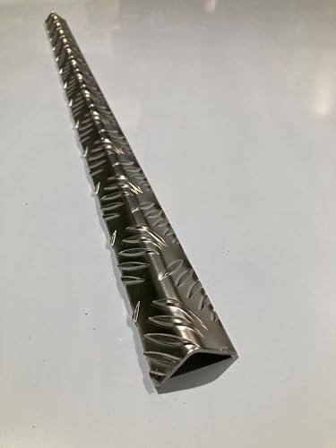 Aluminium Tread Plate Angle, Checker Plate Angle, Tread Plate, Wall Protector, Step Cover 3mm Thick, Non Slip, Various Lengths (50cm,100cm, 200cm), Various Sizes (L100cm x 5cm x 5cm)