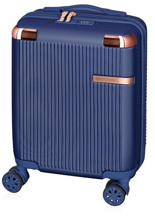 BETLEWSKI - Handgepäck Koffer Hartschale - Reisekoffer mit 4 Rollen - Leicht Hartschalenkoffer ABS Rollkoffer mit Schloss - Größe 45 cm x 32 cm x 20 cm 24 Liter – Marineblau