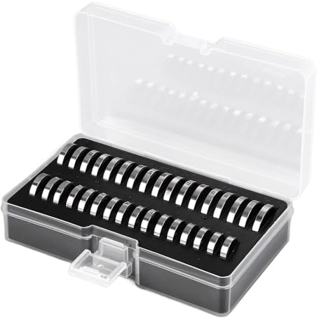 Ring Sizer Messwerkzeug-Kit, Wiederverwendbares Fingermaßband aus Edelstahl mit Aufbewahrungsbox, Tragbare Finger Ringe Gauge Ring Sizer Tool Kit für Eheringe und Moderinge