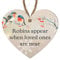 Robins Appear When Loved Ones Are Near - Heart Plaque with 4 Colour Options, Ideal for Memorial and Tribute Décor, Perfect for Christmas. (Beige)