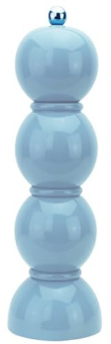 Addison Ross Bobbin Salt or Pepper Mill – Easy Twist Ceramic Grinder – Sustainable Rubber Wood – Modern Design – Ideal Wedding Gifts or Housewarming Gift – Kitchen Accessories – Periwinkle – 24cm