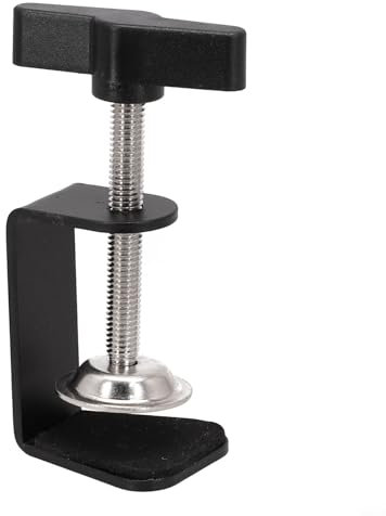 Aprilsunnyzone C Shape Table Mount Clamp Clip Stainless Steel Heavy Duty Desk Clamp With Silicone Pad For Microphone Stand Fittings(HH-004)
