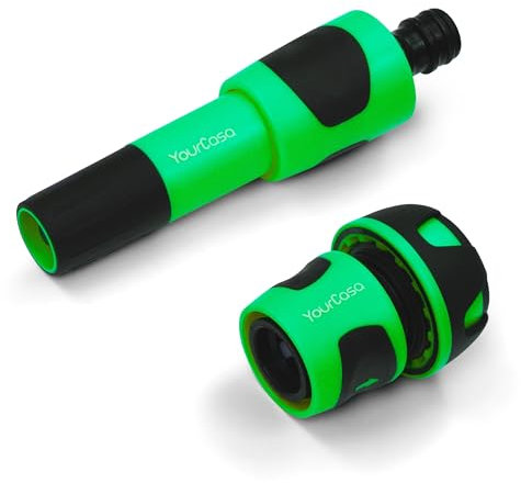 YourCasa Pulvérisateur de jardin avec adaptateur de tuyau 3/4 - Pistolet de qualité supérieure pour tuyau d'arrosage - Buse de douche de jardin avec embout pour le jardin - Douchette à main