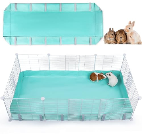 Hedgeink Meerschweinchen Käfigeinlage wasserdicht mit Klett – Wiederverwendbare Kaninchen Unterlage mit Tarp-Boden für C&C Käfig, geeignet für Meerschweinchen, Hamster, Kaninchen – ohne Käfig
