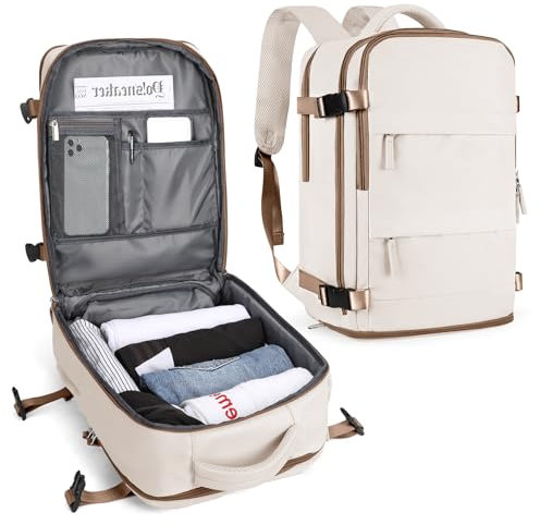 SZLX Großer Reiserucksack Damen, Handgepäck Rucksack,Wanderrucksack Wasserdichter Outdoor-Sportrucksack Lässiger Tagesrucksack Schultasche Fit 14 Zoll Laptop mit Schuhfach und Laptopfach,