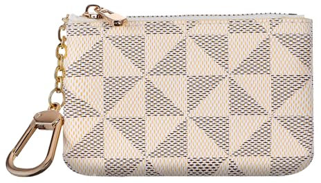 Gjinxi Leder Münzbörsen für Damen, Mini Kleine PU Leder Geldbörse mit Schlüsselanhänger, Schlüsseletui Coin Purse Schmal Kurzer Geldbeutel Wallet für Kreditkarte Ausweis Schlüssel Lippenstift