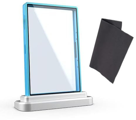 Magnetic Card Slab Protector Display Case for PSA Slab Graded Cards 35PT - Clear Glass Aluminum Alloy Holder with Stand, Study Thick Sleeves for Baseball Football Gaming Sports Trading Cards (Blue)